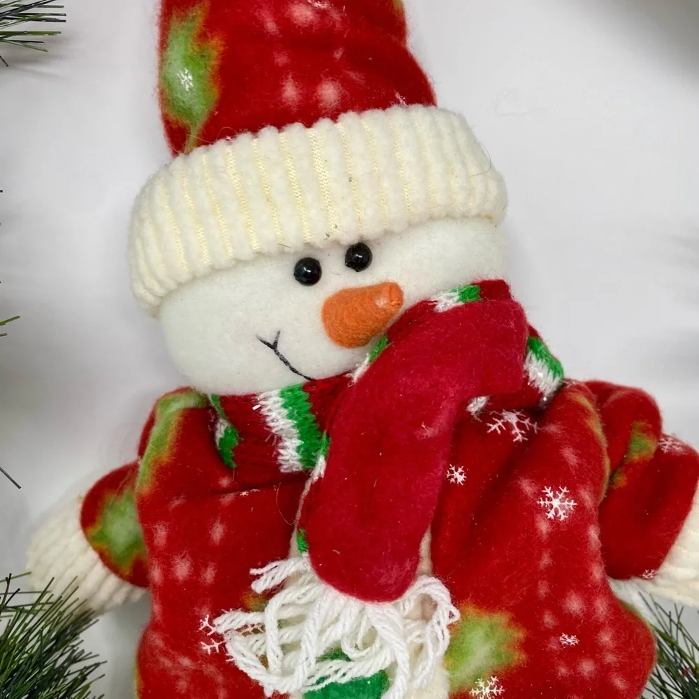 Festive Snowman Wreath with Let It Snow Sign